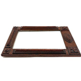 Great Antique Tramp Art Frame with All Seeing Eye (?) and Original Glass