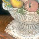 Wonderful Wedding Present Pastel Bowl of Fruit by Great Aunt Mollie, c. 1919, At Age 81