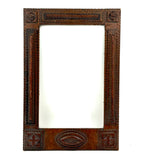 Great Antique Tramp Art Frame with All Seeing Eye (?) and Original Glass