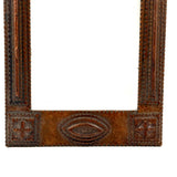 Great Antique Tramp Art Frame with All Seeing Eye (?) and Original Glass