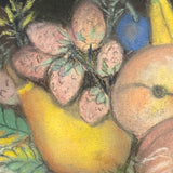 Wonderful Wedding Present Pastel Bowl of Fruit by Great Aunt Mollie, c. 1919, At Age 81