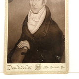 19th C. Cabinet Card of Folk Portrait (Presumed by Ammi Phillips) of Ebenezer William Walbridge