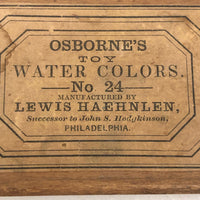 Osborne American "Toy Watercolor Set No. 24", Manufactured by Lewis Haehnlen. c. 1860s