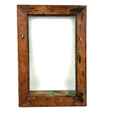 Great Antique Tramp Art Frame with All Seeing Eye (?) and Original Glass