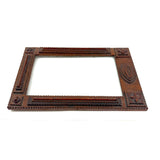 Great Antique Tramp Art Frame with All Seeing Eye (?) and Original Glass