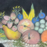 Wonderful Wedding Present Pastel Bowl of Fruit by Great Aunt Mollie, c. 1919, At Age 81