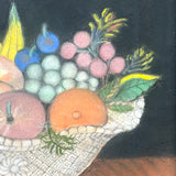 Wonderful Wedding Present Pastel Bowl of Fruit by Great Aunt Mollie, c. 1919, At Age 81