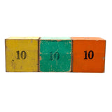 Tumble Down Dick, Three Mysterious Paper Litho Covered Blocks, As Found