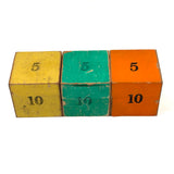 Tumble Down Dick, Three Mysterious Paper Litho Covered Blocks, As Found