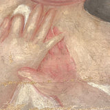 SOLD Beautiful Baby! C. 1850s Folk Art Oil Painting on Un-stretched S.N Dodges, NY Canvas
