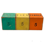 Tumble Down Dick, Three Mysterious Paper Litho Covered Blocks, As Found