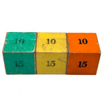 Tumble Down Dick, Three Mysterious Paper Litho Covered Blocks, As Found
