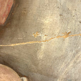 SOLD Beautiful Baby! C. 1850s Folk Art Oil Painting on Un-stretched S.N Dodges, NY Canvas