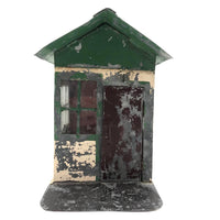 SOLD Scratch Made Galvanized Tin House with Glass Windows, Opening Door and Green Roof