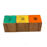 Tumble Down Dick, Three Mysterious Paper Litho Covered Blocks, As Found