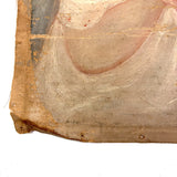 SOLD Beautiful Baby! C. 1850s Folk Art Oil Painting on Un-stretched S.N Dodges, NY Canvas