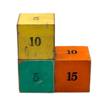Tumble Down Dick, Three Mysterious Paper Litho Covered Blocks, As Found