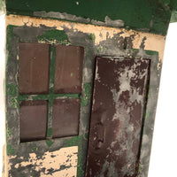 SOLD Scratch Made Galvanized Tin House with Glass Windows, Opening Door and Green Roof