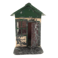 SOLD Scratch Made Galvanized Tin House with Glass Windows, Opening Door and Green Roof