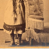 SOLD Young Woman Holding Cut Hair Braids, Unusual 19th Century Cabinet Card in Fine Eastlake Frame
