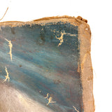 SOLD Beautiful Baby! C. 1850s Folk Art Oil Painting on Un-stretched S.N Dodges, NY Canvas