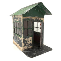 SOLD Scratch Made Galvanized Tin House with Glass Windows, Opening Door and Green Roof