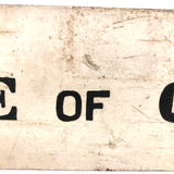 Stencil Painted Black on White Old Double-sided Charge of Quarters Sign