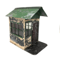 SOLD Scratch Made Galvanized Tin House with Glass Windows, Opening Door and Green Roof
