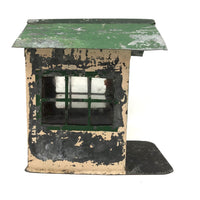 SOLD Scratch Made Galvanized Tin House with Glass Windows, Opening Door and Green Roof