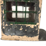SOLD Scratch Made Galvanized Tin House with Glass Windows, Opening Door and Green Roof