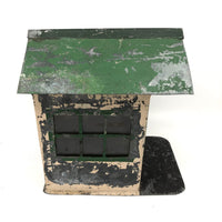SOLD Scratch Made Galvanized Tin House with Glass Windows, Opening Door and Green Roof