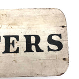 Stencil Painted Black on White Old Double-sided Charge of Quarters Sign