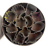 Moon, Heart, Leaves, Shapes: Old Soldered Tin with Tightly Packed Mini Cutters