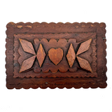 Sweet Antique Morris D. Neumann & Co. Cigar Box Wood Tramp Art Box with Heart at Center