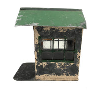 SOLD Scratch Made Galvanized Tin House with Glass Windows, Opening Door and Green Roof
