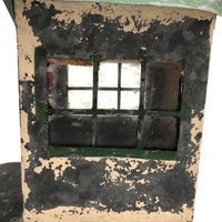 SOLD Scratch Made Galvanized Tin House with Glass Windows, Opening Door and Green Roof