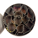 Moon, Heart, Leaves, Shapes: Old Soldered Tin with Tightly Packed Mini Cutters