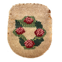 Very Sweet 19th Century Glass Beaded Folk Art Pouch Monogrammed EP