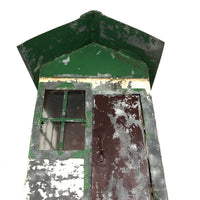 SOLD Scratch Made Galvanized Tin House with Glass Windows, Opening Door and Green Roof