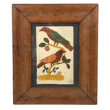 SOLD 19th C. Pennsylvania Schoolgirl Fraktur Type Watercolor in Period Frame