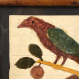 SOLD 19th C. Pennsylvania Schoolgirl Fraktur Type Watercolor in Period Frame