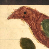 SOLD 19th C. Pennsylvania Schoolgirl Fraktur Type Watercolor in Period Frame