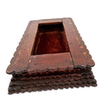 Sweet Antique Morris D. Neumann & Co. Cigar Box Wood Tramp Art Box with Heart at Center