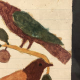 SOLD 19th C. Pennsylvania Schoolgirl Fraktur Type Watercolor in Period Frame