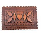 Sweet Antique Morris D. Neumann & Co. Cigar Box Wood Tramp Art Box with Heart at Center