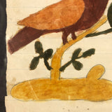 SOLD 19th C. Pennsylvania Schoolgirl Fraktur Type Watercolor in Period Frame