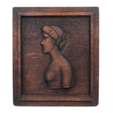 Relief Carved Folk Art Nude in Profile Signed Hemwind