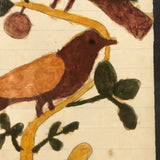 SOLD 19th C. Pennsylvania Schoolgirl Fraktur Type Watercolor in Period Frame