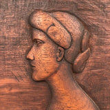 Relief Carved Folk Art Nude in Profile Signed Hemwind