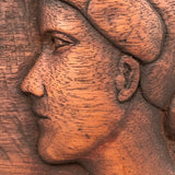 Relief Carved Folk Art Nude in Profile Signed Hemwind